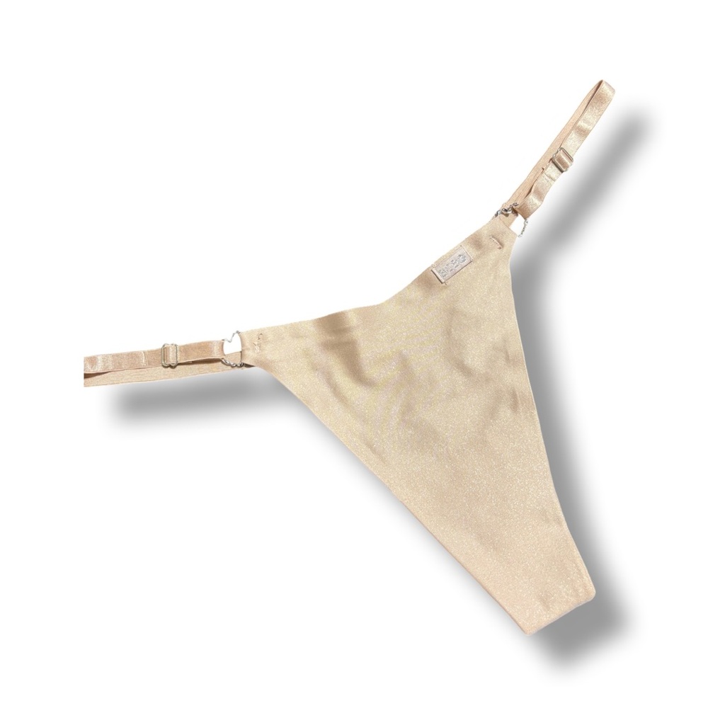 BCBG Iron Heart Gold Satin Thong